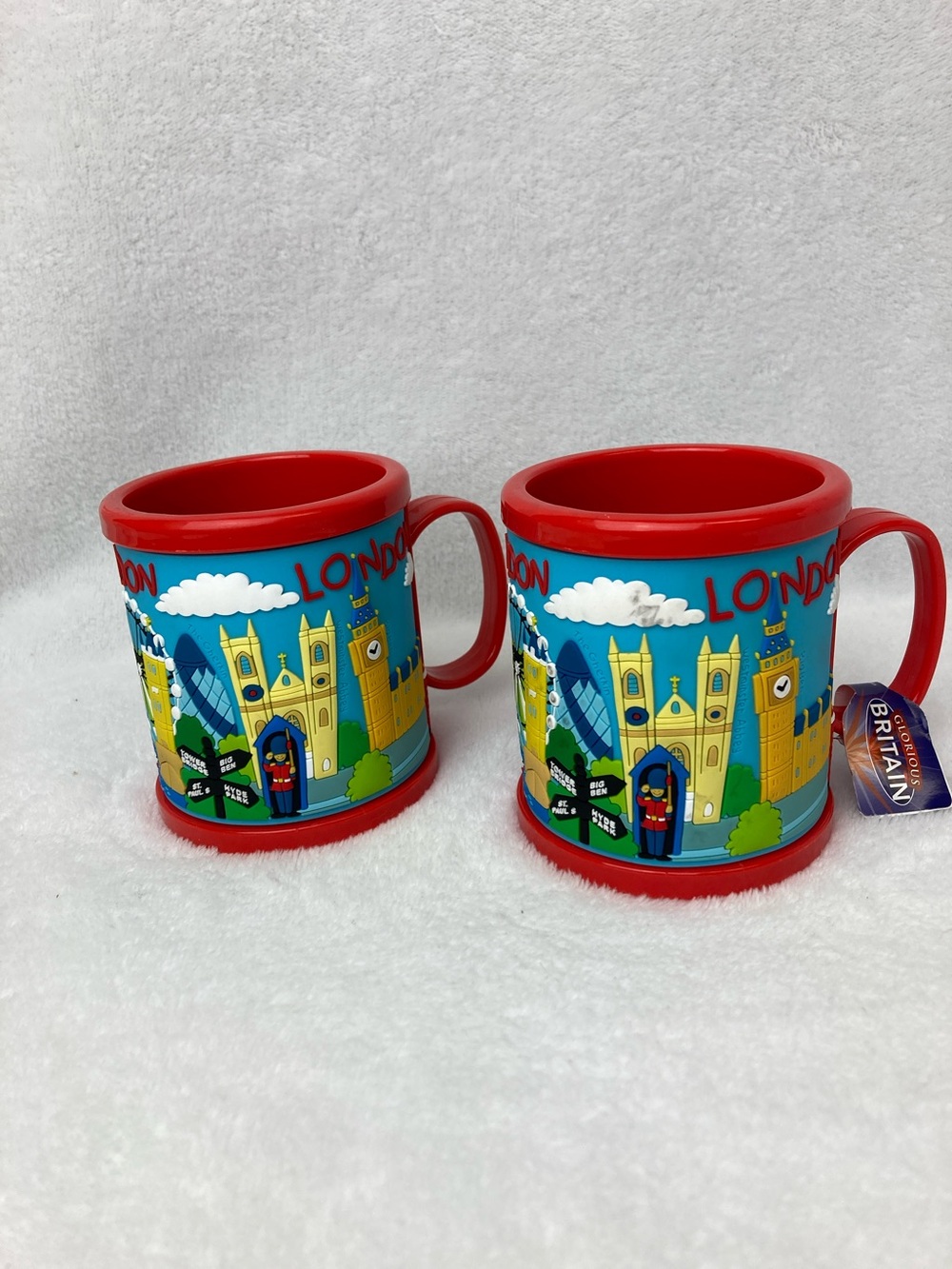 Glorious Britain London Souvenir Mugs Set of 2 New Red
